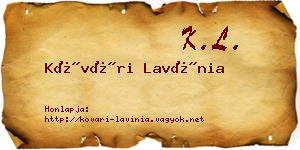 Kővári Lavínia névjegykártya
